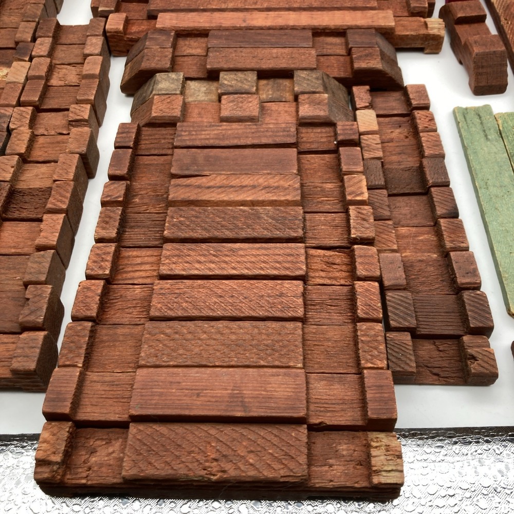 Vintage Balsam Original Hewn Square American Logs Set No. 815 68 Pieces - Picture 9 of 16